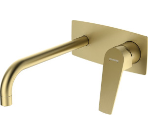 MONOMANDO DE LAVABO EMPOTRADO CA?O 22 CM BRUSHED PVD GOLD KL